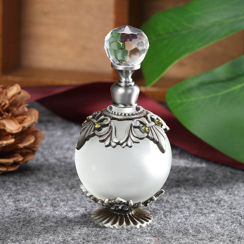 Perfume Fragrance Holder - Античный серебряный металлический стеклянный флакон для